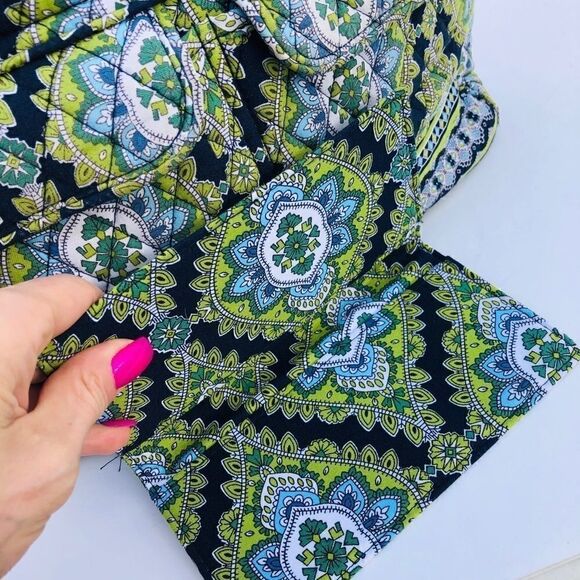 Vera Bradley paisley blue green hand bag wallet - Picture 5 of 8